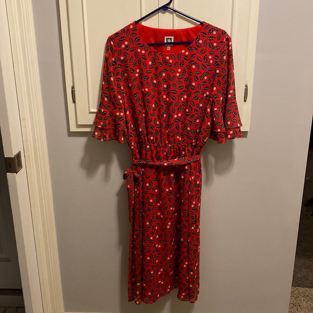 Anne Klein dress with ruffled 3/4 sleeves, size L
